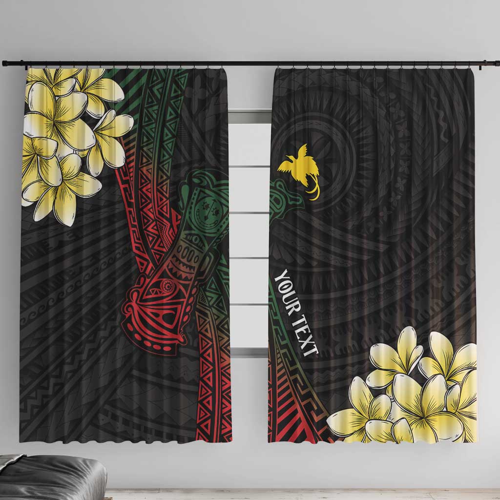 Personalized Papua New Guinea Window Curtain Kundu Drum Motifs - Sepik Colors