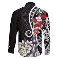 Bula Fiji Tagimaucia Mix Plumeria Masi Tapa Family Matching Mermaid Dress and Hawaiian Shirt Black LT7 - Polynesian Pride