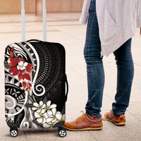 Bula Fiji Tagimaucia Mix Plumeria Masi Tapa Luggage Cover Black