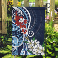 Bula Fiji Tagimaucia Mix Plumeria Masi Tapa Garden Flag Blue