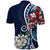 Bula Fiji Tagimaucia Mix Plumeria Masi Tapa Polo Shirt Blue LT7 - Polynesian Pride