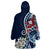 Bula Fiji Tagimaucia Mix Plumeria Masi Tapa Wearable Blanket Hoodie Blue LT7 - Polynesian Pride