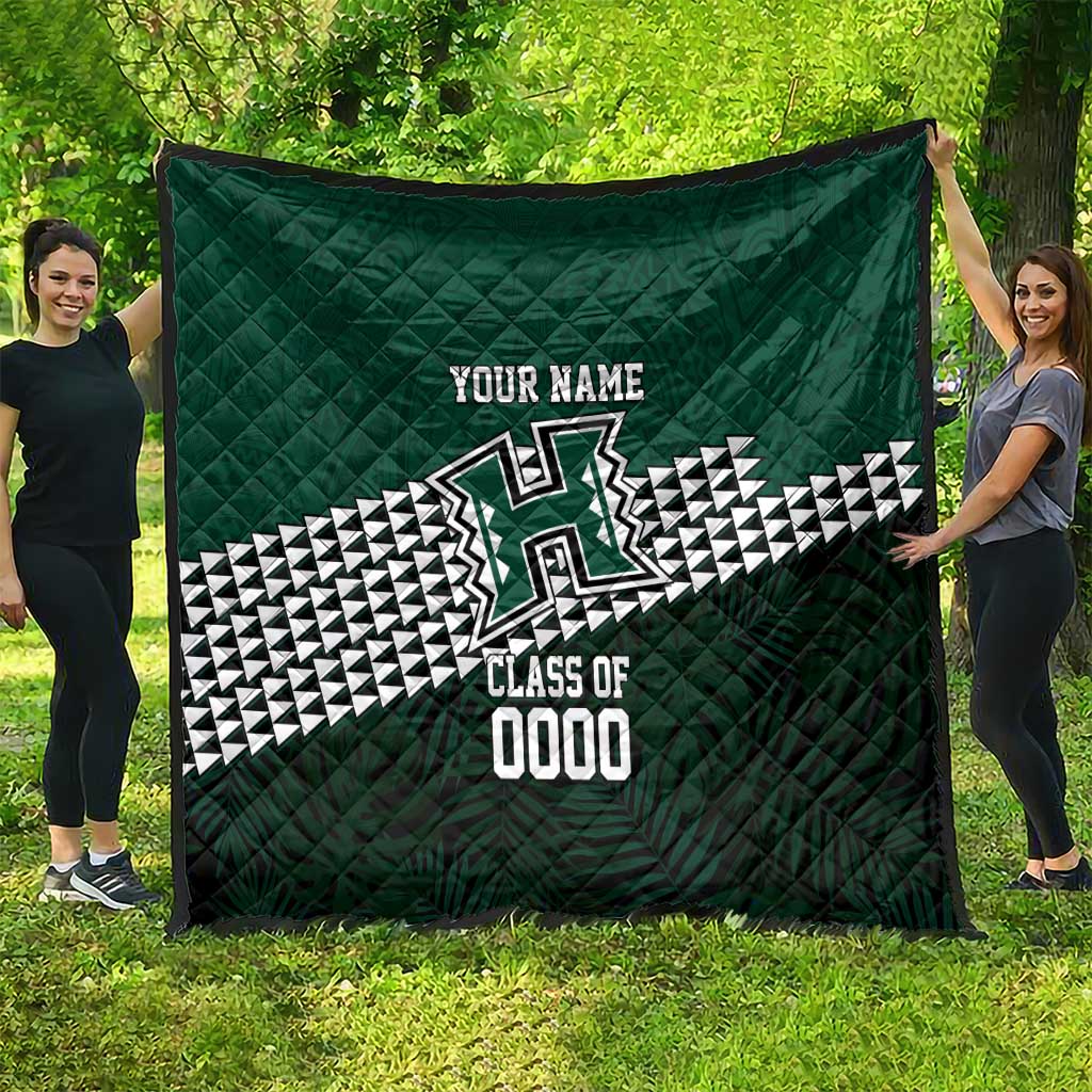Hawaii Rainbow Warriors Alumni Custom Quilt Kanaka Arrows Tropical Vibes