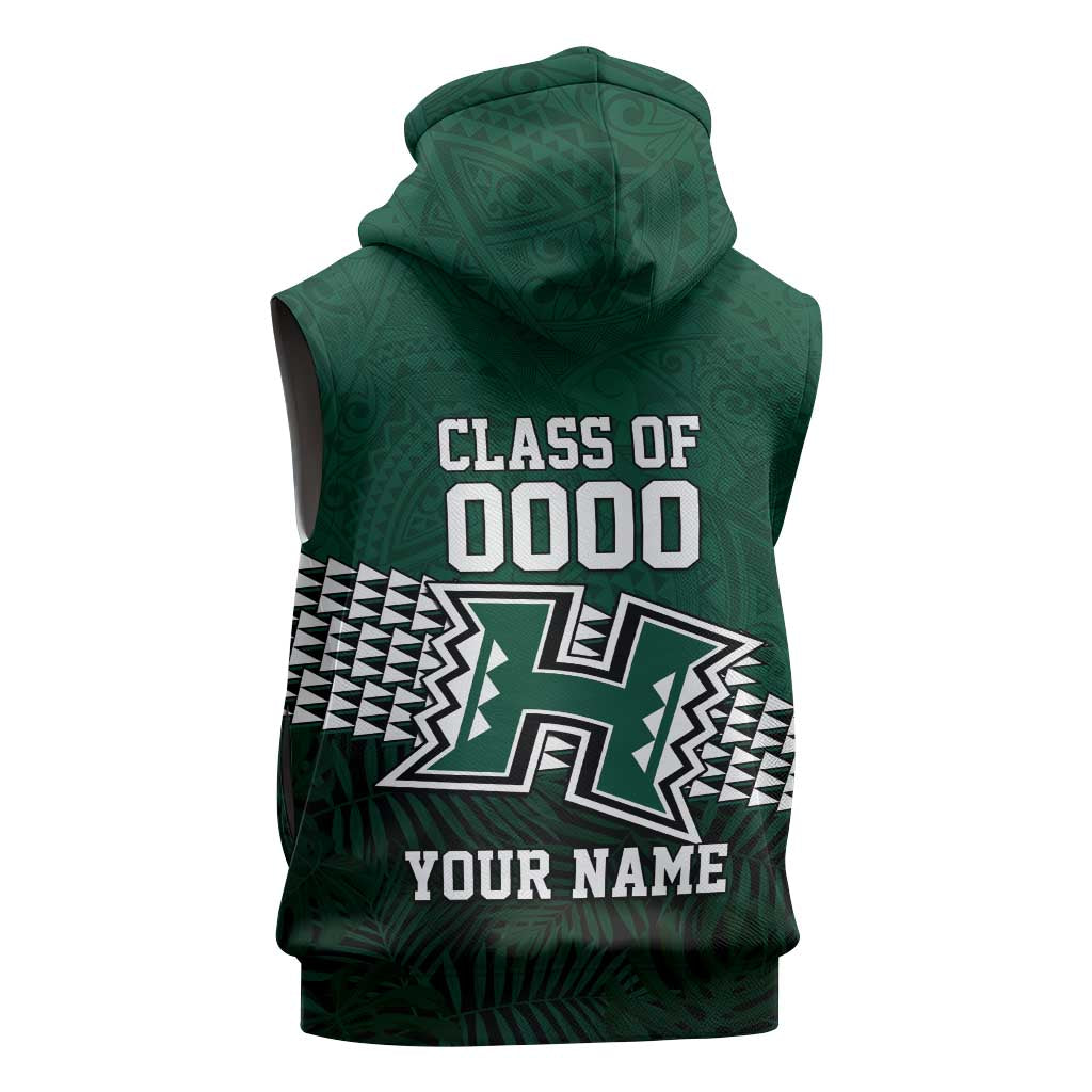 Hawaii Rainbow Warriors Alumni Custom Sleeveless Zip Hoodie Kanaka Arrows Tropical Vibes