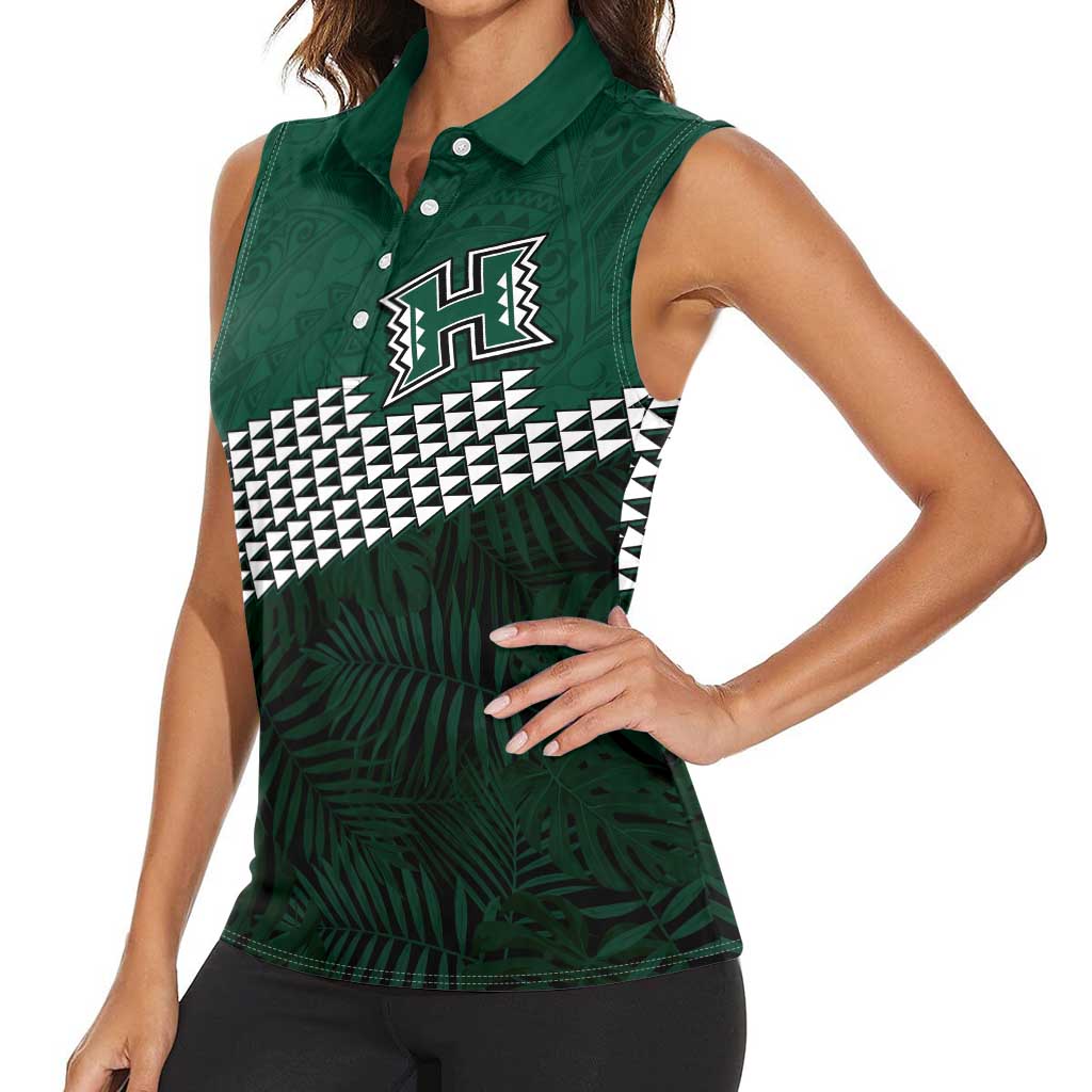 Hawaii Rainbow Warriors Alumni Custom Women Sleeveless Polo Shirt Kanaka Arrows Tropical Vibes