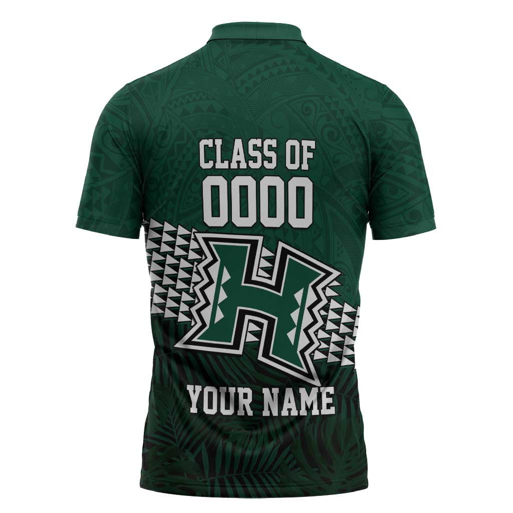 Hawaii Rainbow Warriors Alumni Custom Zipper Polo Shirt Kanaka Arrows Tropical Vibes LT7 - Polynesian Pride