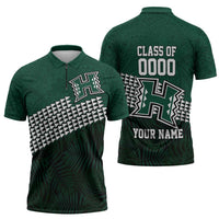 Hawaii Rainbow Warriors Alumni Custom Zipper Polo Shirt Kanaka Arrows Tropical Vibes LT7 - Polynesian Pride