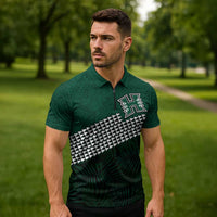 Hawaii Rainbow Warriors Alumni Custom Zipper Polo Shirt Kanaka Arrows Tropical Vibes LT7 - Polynesian Pride