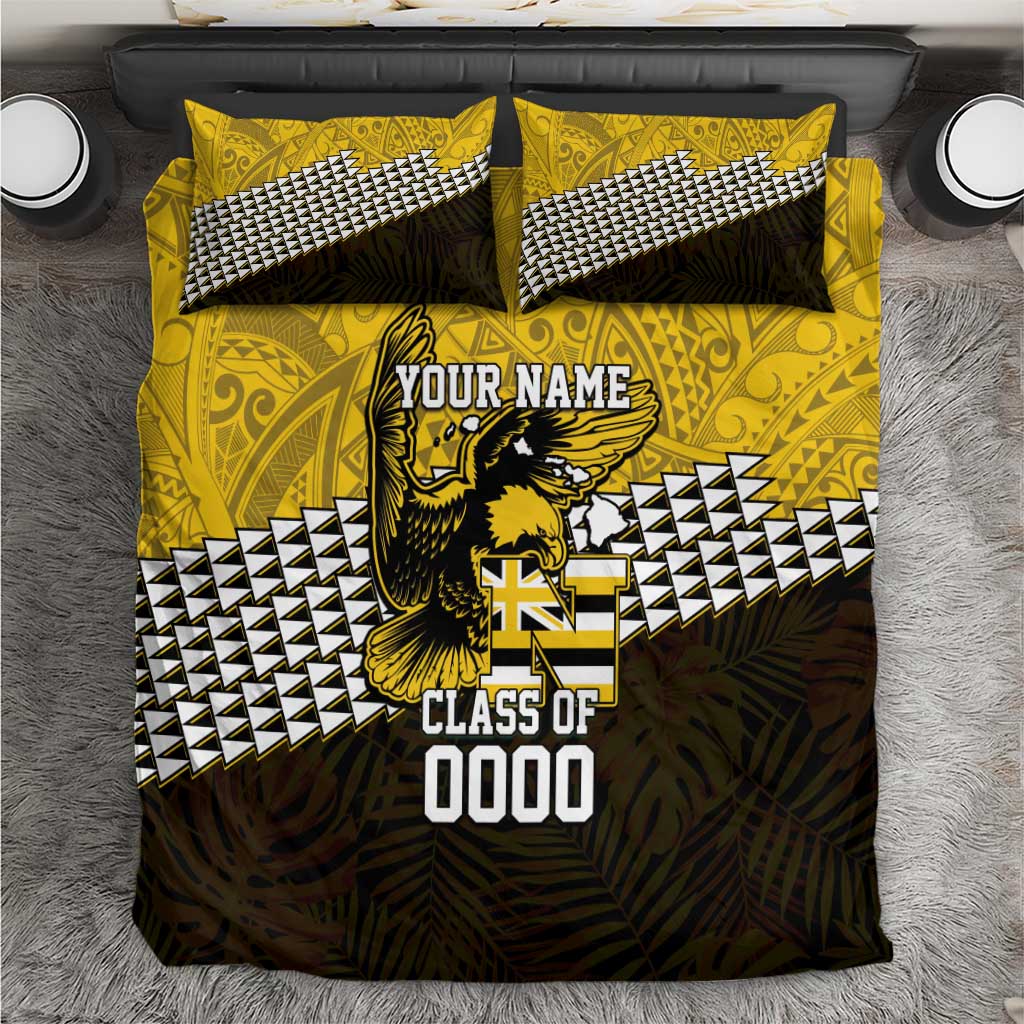 Hawaii Nanakuli High Alumni Custom Bedding Set Kanaka Arrows Tropical Vibes LT7 Yellow Black - Polynesian Pride