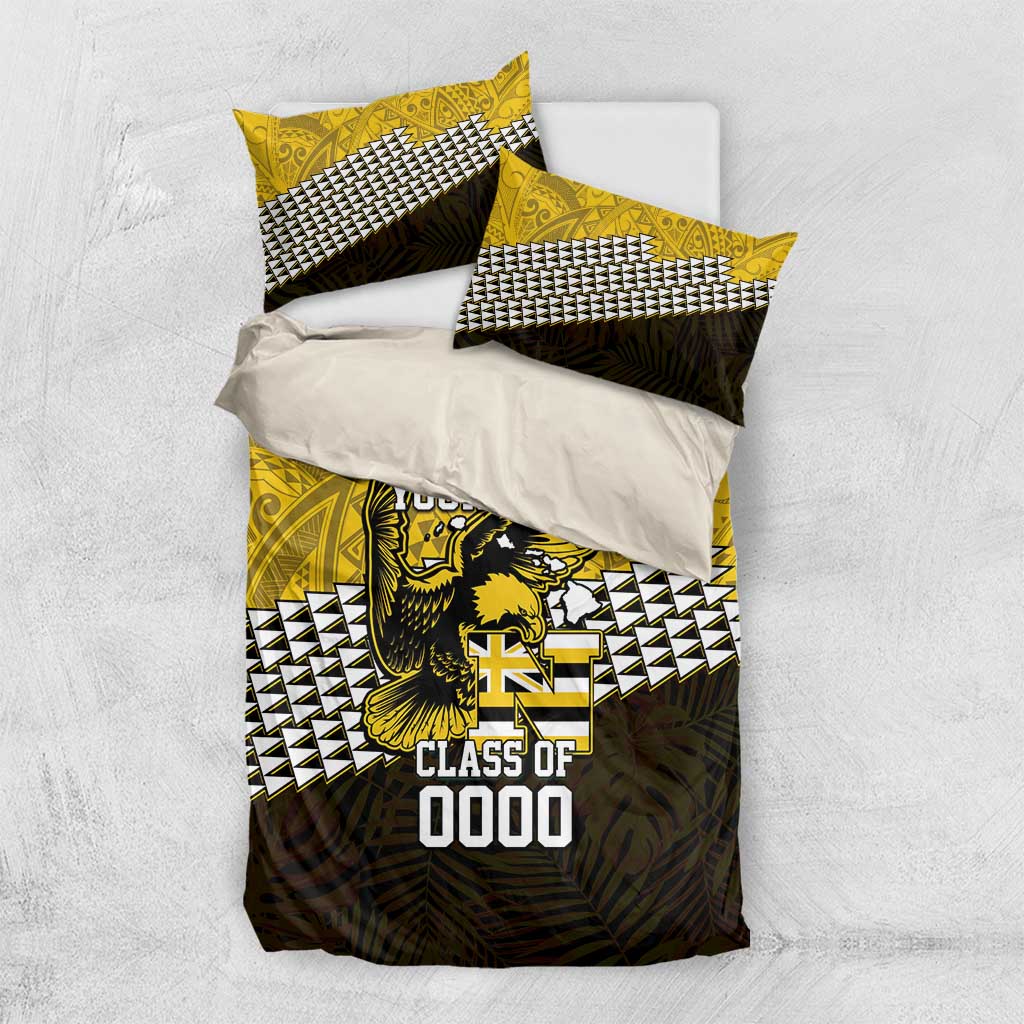 Hawaii Nanakuli High Alumni Custom Bedding Set Kanaka Arrows Tropical Vibes LT7 US Twin 172cm x 218cm Yellow Black - Polynesian Pride