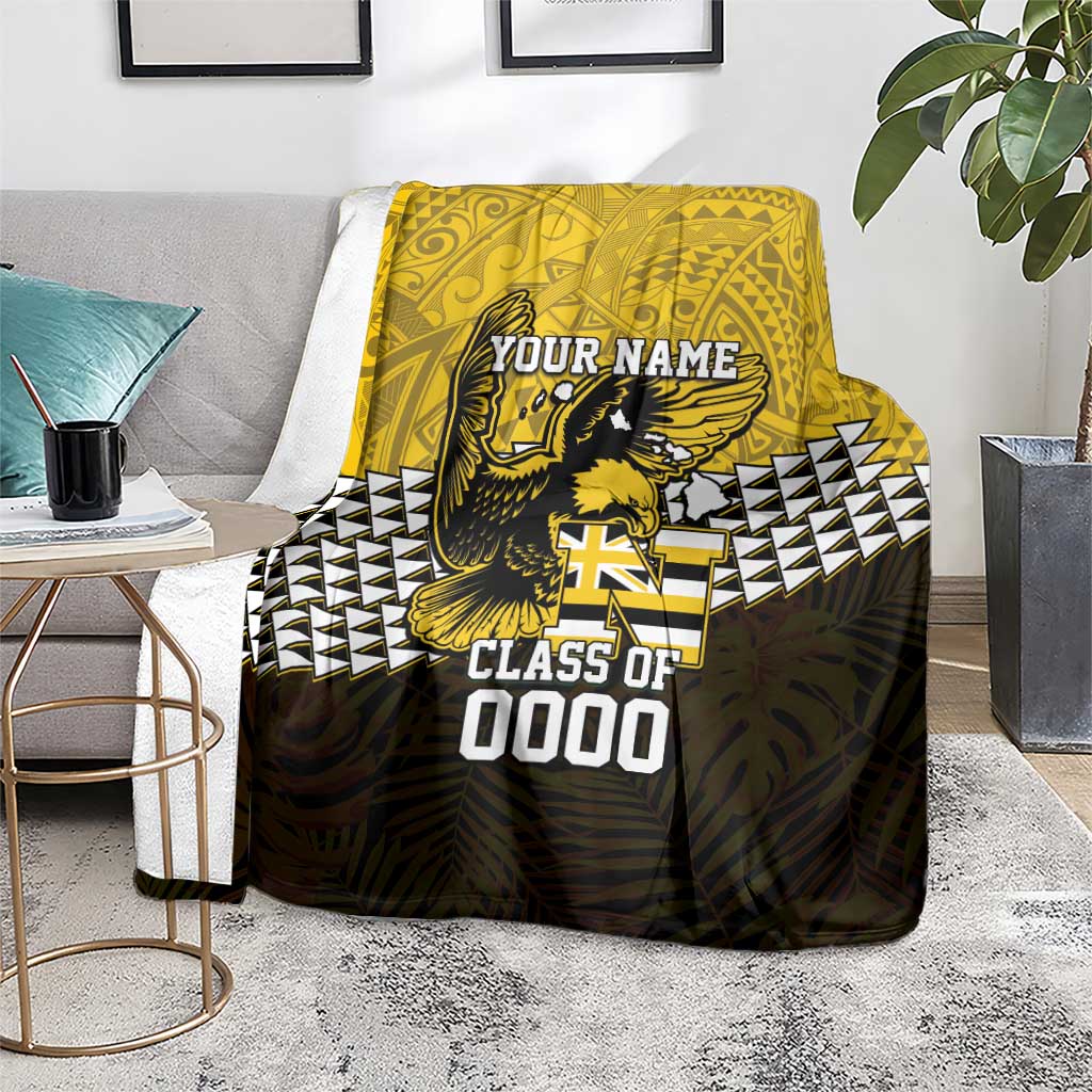 Hawaii Nanakuli High Alumni Custom Blanket Kanaka Arrows Tropical Vibes