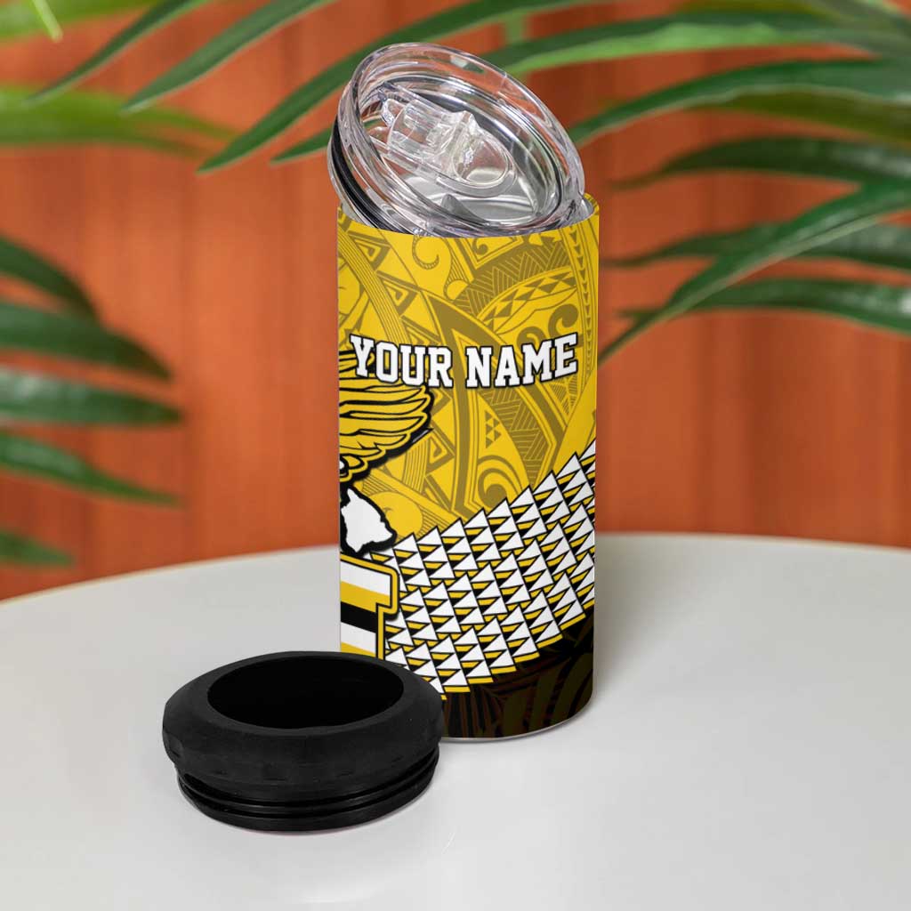 Hawaii Nanakuli High Alumni Custom 4 in 1 Can Cooler Tumbler Kanaka Arrows Tropical Vibes