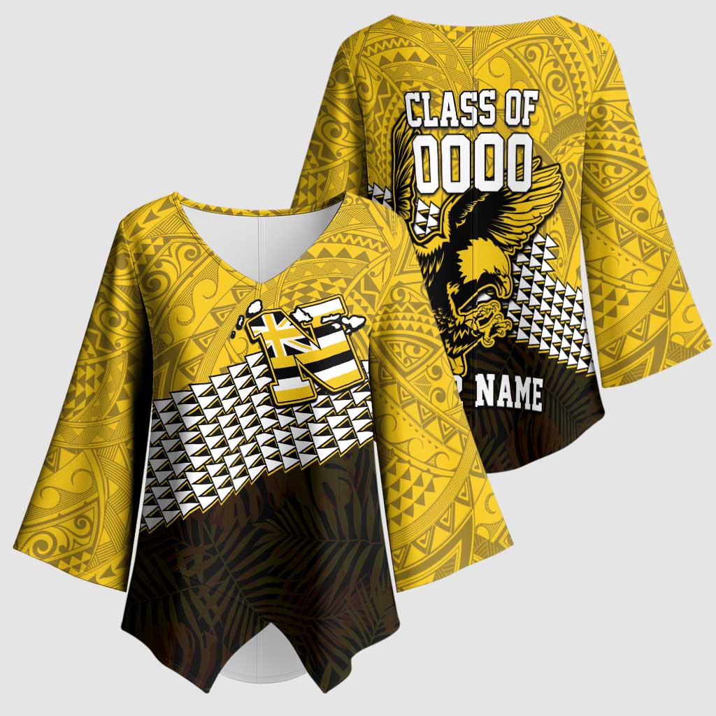 Hawaii Nanakuli High Alumni Custom Kimono Sleeve Blouse Kanaka Arrows Tropical Vibes