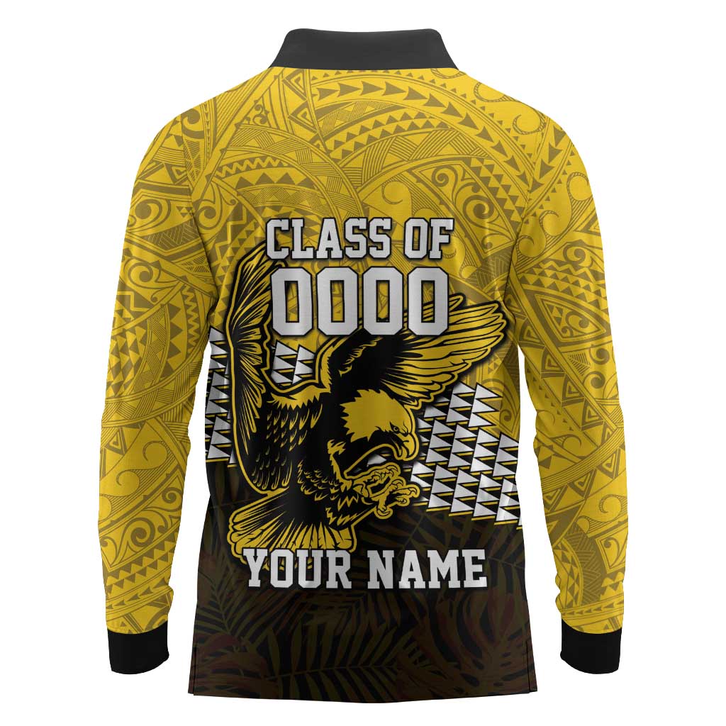 Hawaii Nanakuli High Alumni Custom Long Sleeve Polo Shirt Kanaka Arrows Tropical Vibes