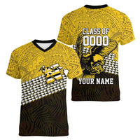 Hawaii Nanakuli High Alumni Custom Women V-Neck T-Shirt Kanaka Arrows Tropical Vibes