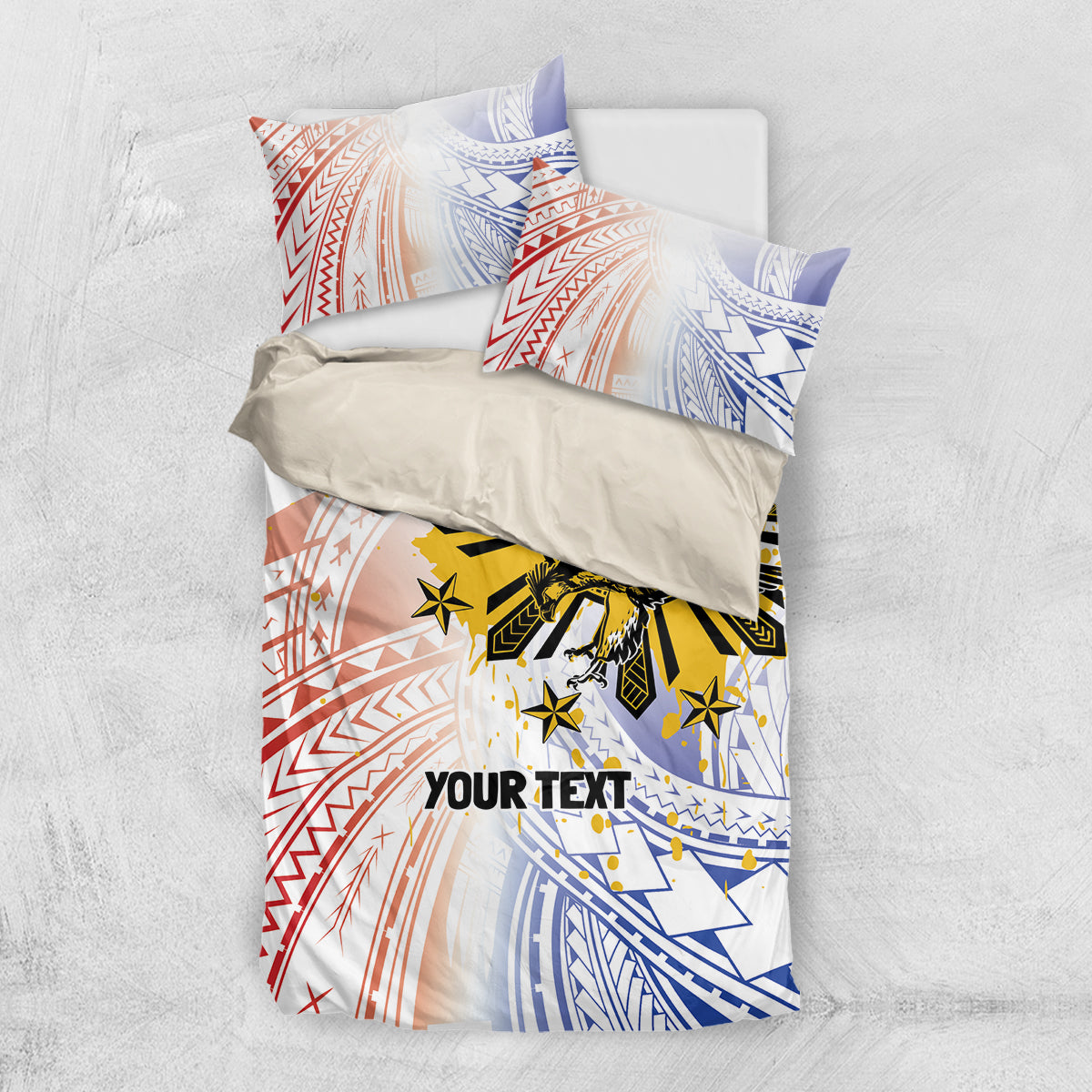 Philippines Independence Day Bedding Set Eagle Mix Filipino Flag Tribal Style