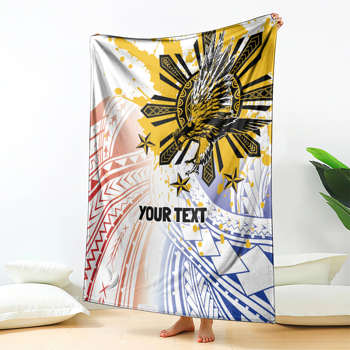 Philippines Independence Day Blanket Eagle Mix Filipino Flag Tribal Style