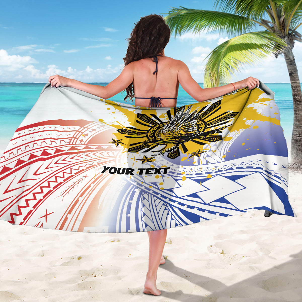 Philippines Independence Day Sarong Eagle Mix Filipino Flag Tribal Style