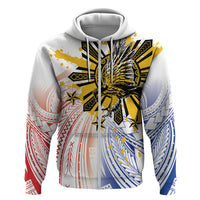 Philippines Independence Day Zip Hoodie Eagle Mix Filipino Flag Tribal Style