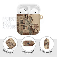 Talofa Samoa Mamanu Siapo Mix Malu AirPods Case Classic Beige Frangipani and Turtles