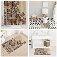 Talofa Samoa Mamanu Siapo Mix Malu Bathroom Set Classic Beige Frangipani and Turtles