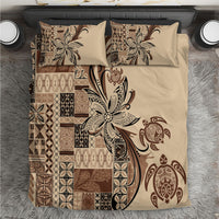 Talofa Samoa Mamanu Siapo Mix Malu Bedding Set Classic Beige Frangipani and Turtles