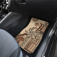 Talofa Samoa Mamanu Siapo Mix Malu Car Mats Classic Beige Frangipani and Turtles