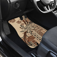 Talofa Samoa Mamanu Siapo Mix Malu Car Mats Classic Beige Frangipani and Turtles
