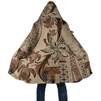 Talofa Samoa Mamanu Siapo Mix Malu Cloak Classic Beige Frangipani and Turtles