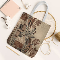 Talofa Samoa Mamanu Siapo Mix Malu Tote Bag Classic Beige Frangipani and Turtles