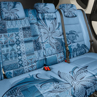 Talofa Samoa Mamanu Siapo Mix Malu Back Car Seat Cover Cool Blue Frangipani and Turtles