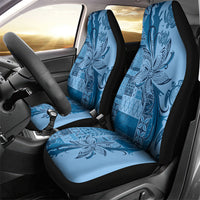 Talofa Samoa Mamanu Siapo Mix Malu Car Seat Cover Cool Blue Frangipani and Turtles