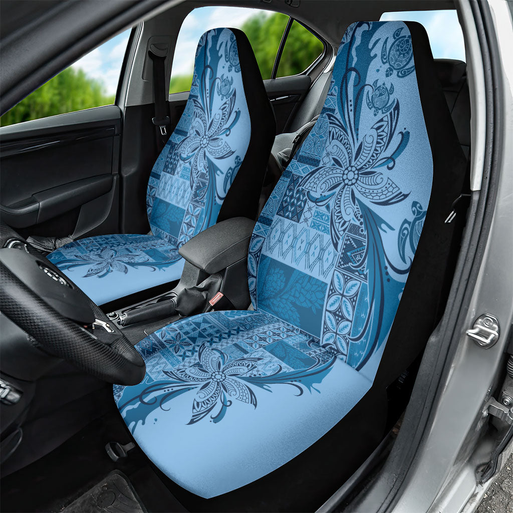 Talofa Samoa Mamanu Siapo Mix Malu Car Seat Cover Cool Blue Frangipani and Turtles