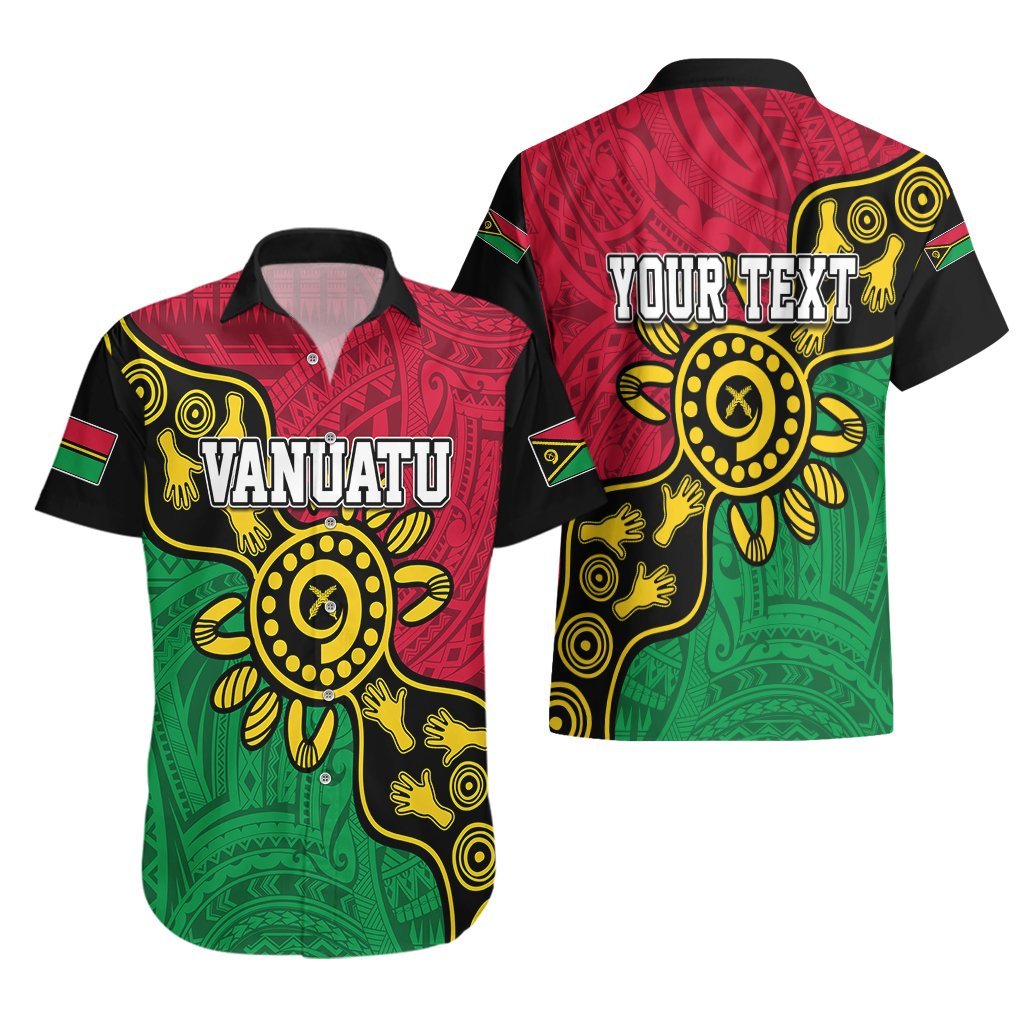 Personalised Vanuatu Hawaiian Shirt Mix Aboriginal Dot Art LT7 - Polynesian Pride