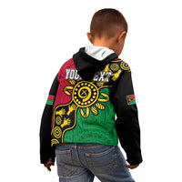 Personalised Vanuatu Kid Hoodie Mix Aboriginal Dot Art LT7 - Polynesian Pride