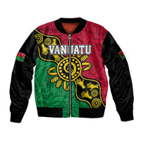 Personalised Vanuatu Sleeve Zip Bomber Jacket Mix Aboriginal Dot Art LT7 Unisex Art - Polynesian Pride