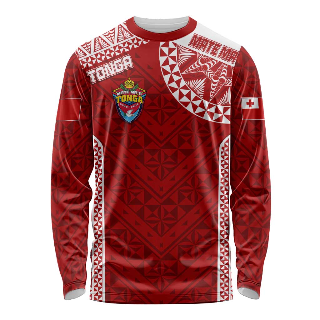 Personalised Tonga Rugby Long Sleeve Shirt Mate Ma'a Tonga Champions LT7