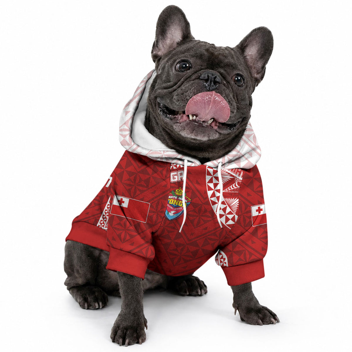 Custom Tonga Rugby Pet Hoodie Mate Ma'a Tonga Champions