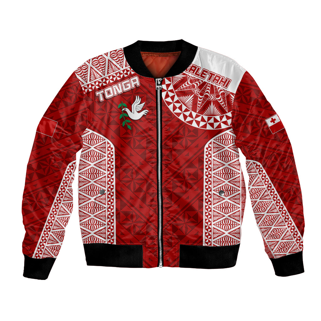 Personalised Tonga Rugby Bomber Jacket Ikale Tahi Champions World Cup 2023 LT7 Unisex Red - Polynesian Pride