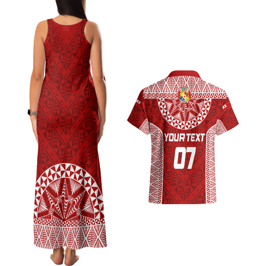 Personalised Tonga Rugby Couples Matching Tank Maxi Dress And Hawaiian Shirt Ikale Tahi Champions World Cup 2023 LT7 - Polynesian Pride