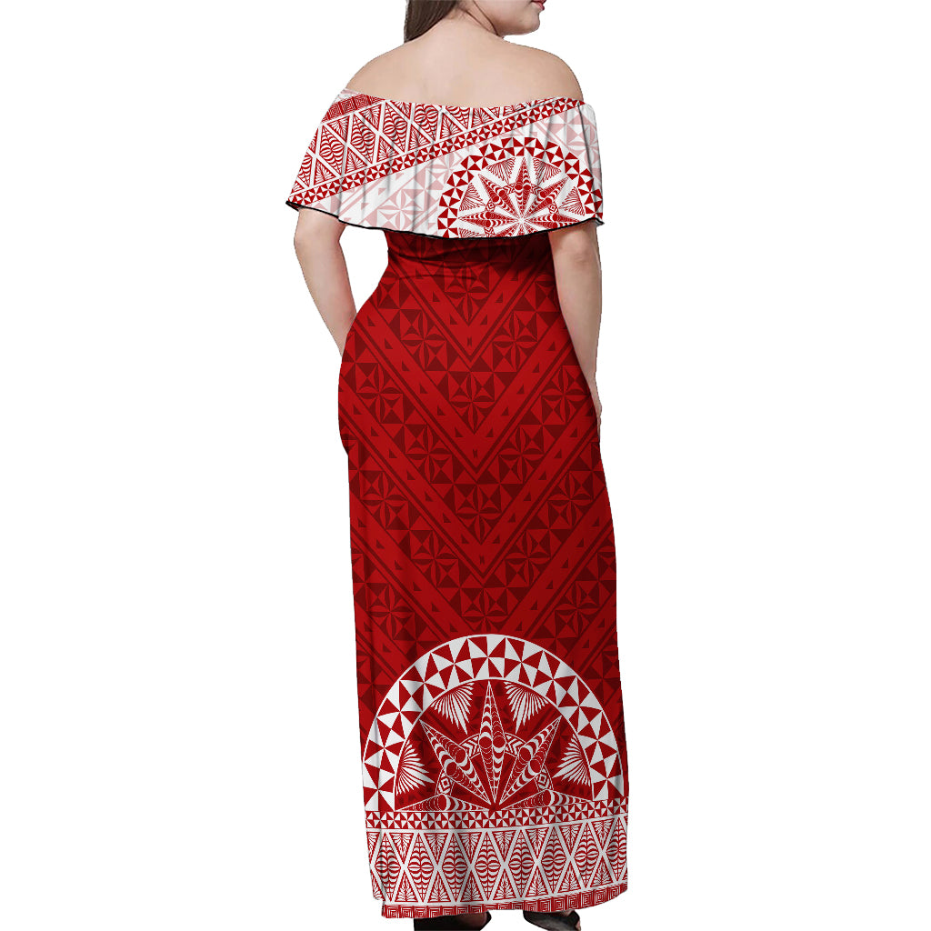 Tonga Rugby Off Shoulder Maxi Dress Ikale Tahi Champions World Cup 2023 LT7 - Polynesian Pride