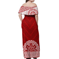 Tonga Rugby Off Shoulder Maxi Dress Ikale Tahi Champions World Cup 2023 LT7 - Polynesian Pride