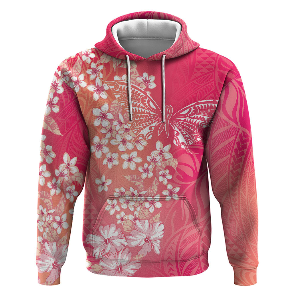 Dreamy Butterfly Polynesian - Breast Cancer Awareness Hoodie Floral Vibes