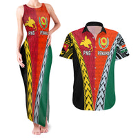 Personalised Papua New Guinea Mix Penama Couples Matching Tank Maxi Dress and Hawaiian Shirt Tribal Patterns Half-Half Style LT7 Colorful - Polynesian Pride