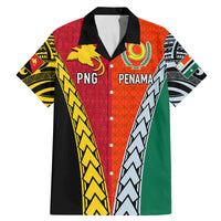 Personalised Papua New Guinea Mix Penama Family Matching Mermaid Dress and Hawaiian Shirt Tribal Patterns Half-Half Style LT7 Dad's Shirt - Short Sleeve Colorful - Polynesian Pride