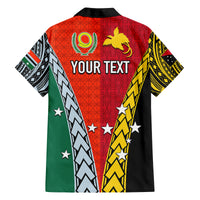 Personalised Papua New Guinea Mix Penama Family Matching Off Shoulder Short Dress and Hawaiian Shirt Tribal Patterns Half-Half Style LT7 - Polynesian Pride