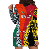 Personalised Papua New Guinea Mix Penama Hoodie Dress Tribal Patterns Half-Half Style LT7 - Polynesian Pride