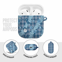 Blue Palaka Hawaii Cowboy Christmas AirPods Case Paniolo Mix Maile Lei - Polynesian Pride