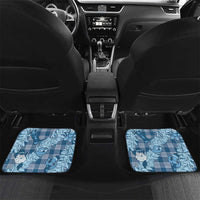 Blue Palaka Hawaii Cowboy Christmas Car Mats Paniolo Mix Maile Lei - Polynesian Pride
