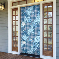 Blue Palaka Hawaii Cowboy Christmas Door Cover Paniolo Mix Maile Lei - Polynesian Pride